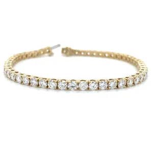 14ct Yellow Gold 6.32ct Laboratory Grown Diamond Tennis Bracelet