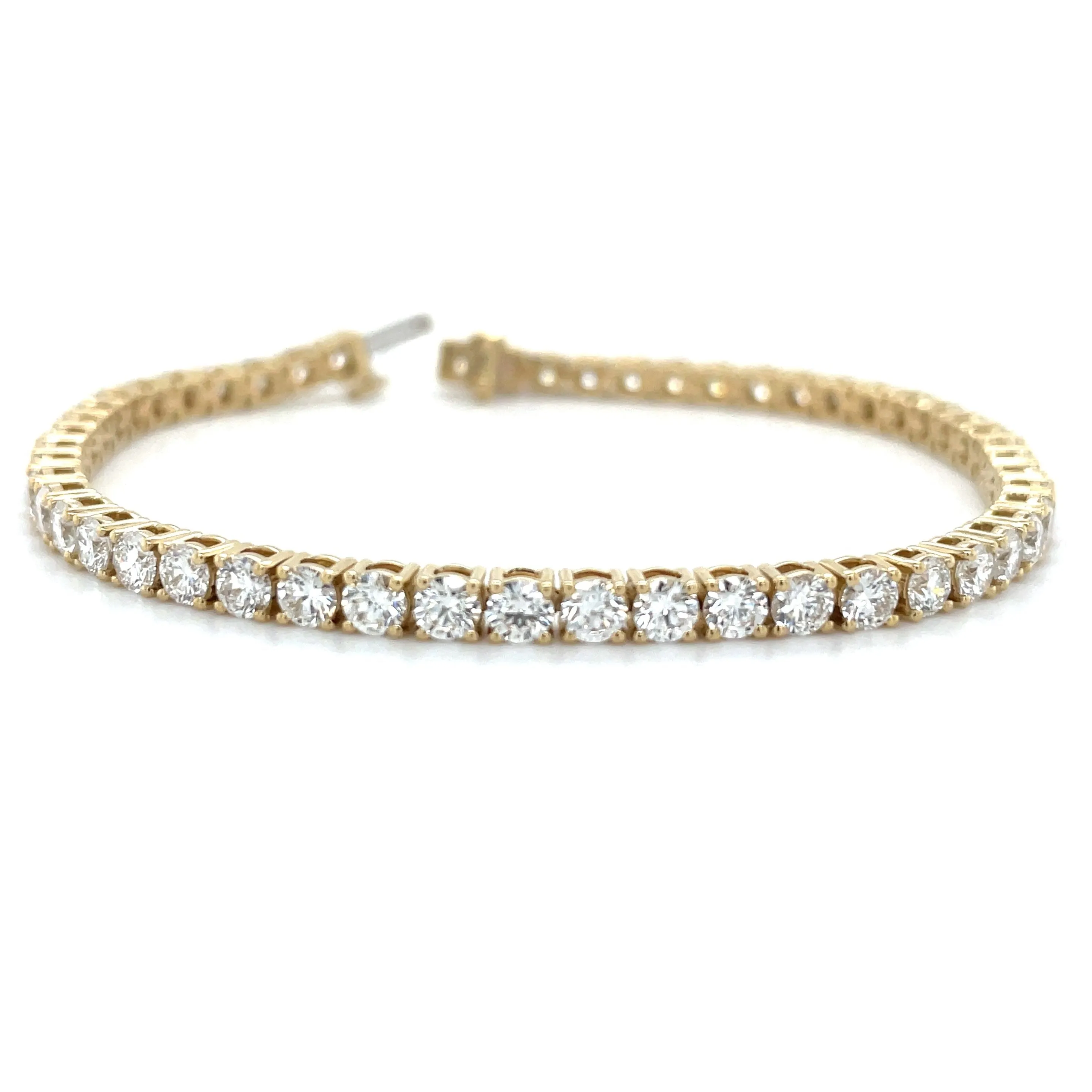 14ct Yellow Gold 6.32ct Laboratory Grown Diamond Tennis Bracelet