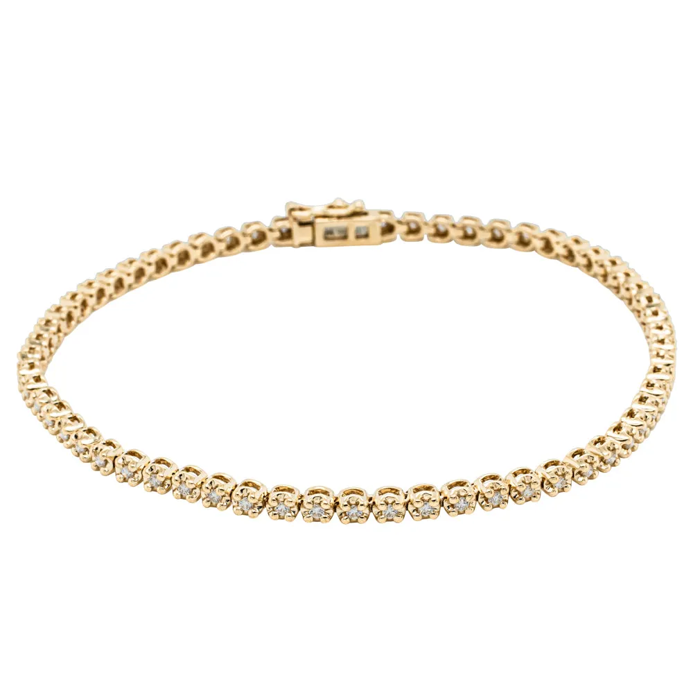 14ct Yellow Gold .63ct Diamond Ava Tennis Bracelet