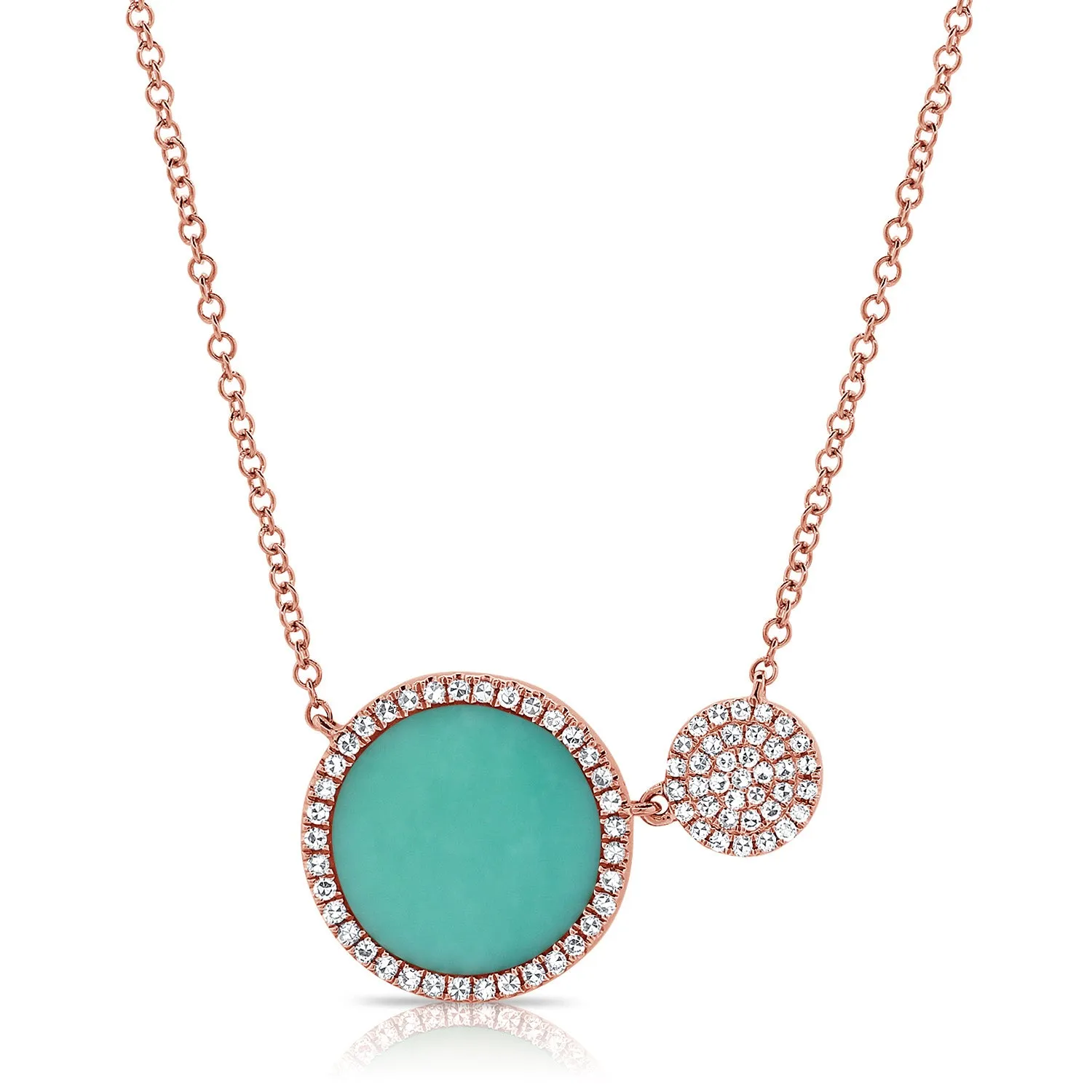 14k Gold & Turquoise Circle Necklace