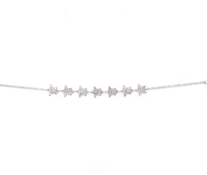 14K White Gold Diamond Star Bracelet