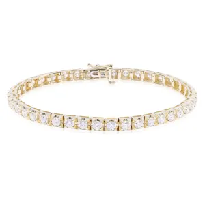 14K YELLOW GOLD DIAMOND TENNIS BRACELET - 4.61CTW