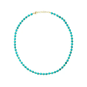 14KT Yellow Gold Turquoise Beaded Necklace