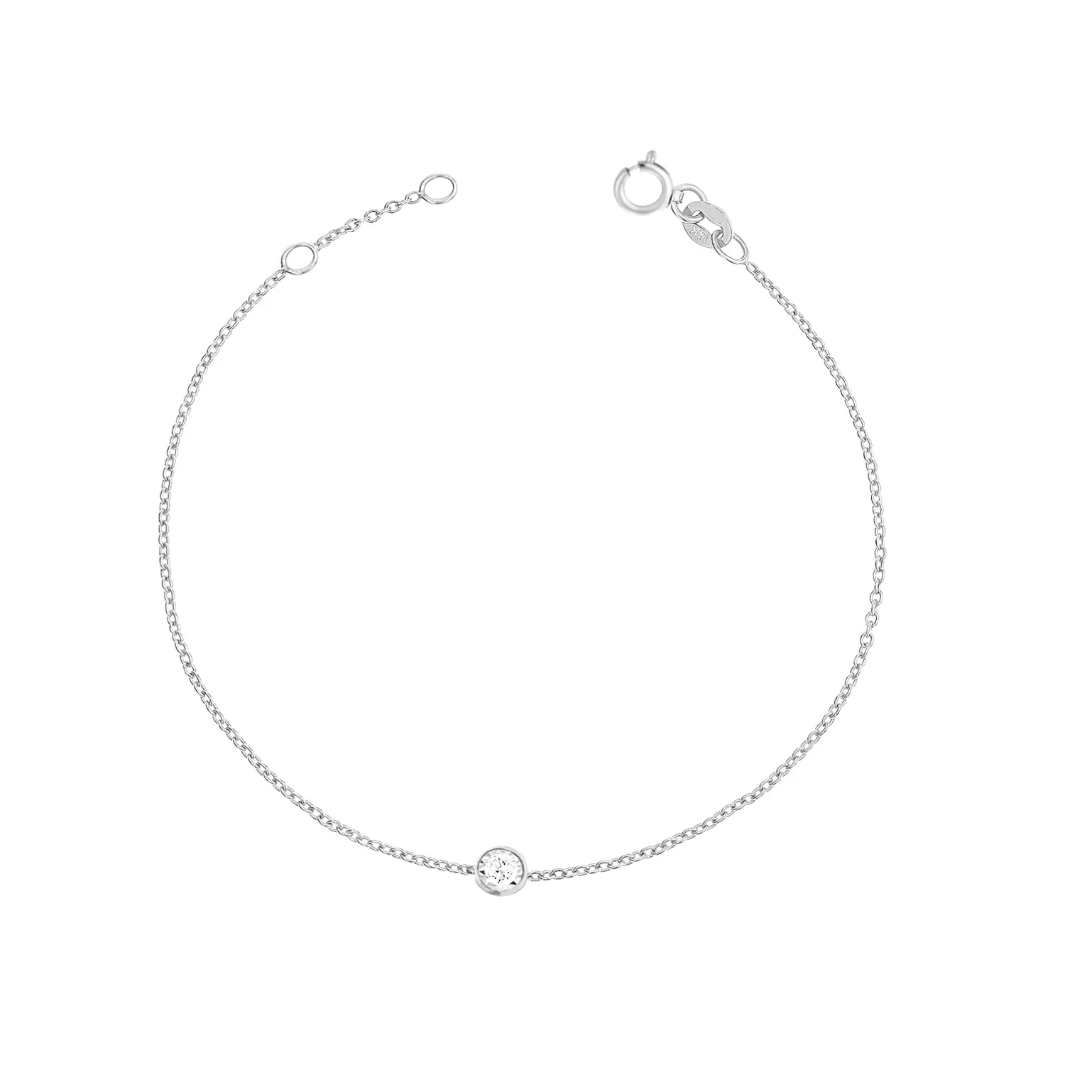 14KW 1D0.05CT 1 DIAMOND BAZEL BRACELET (118B403572W14)