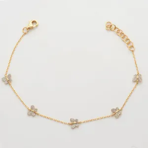 14KY 0.20CTW DIAMOND BUTTERFLY BRACELET