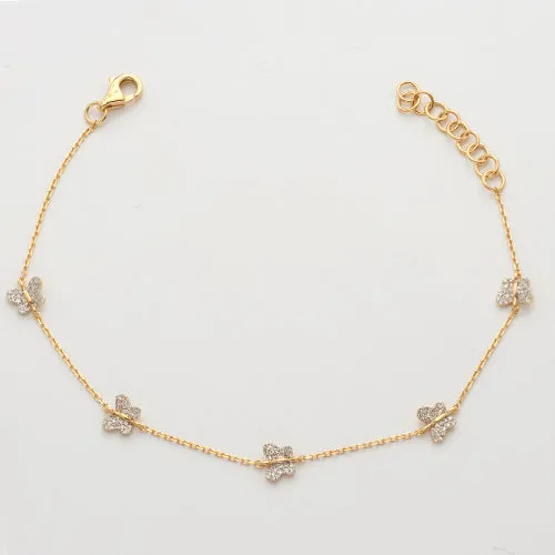 14KY 0.20CTW DIAMOND BUTTERFLY BRACELET