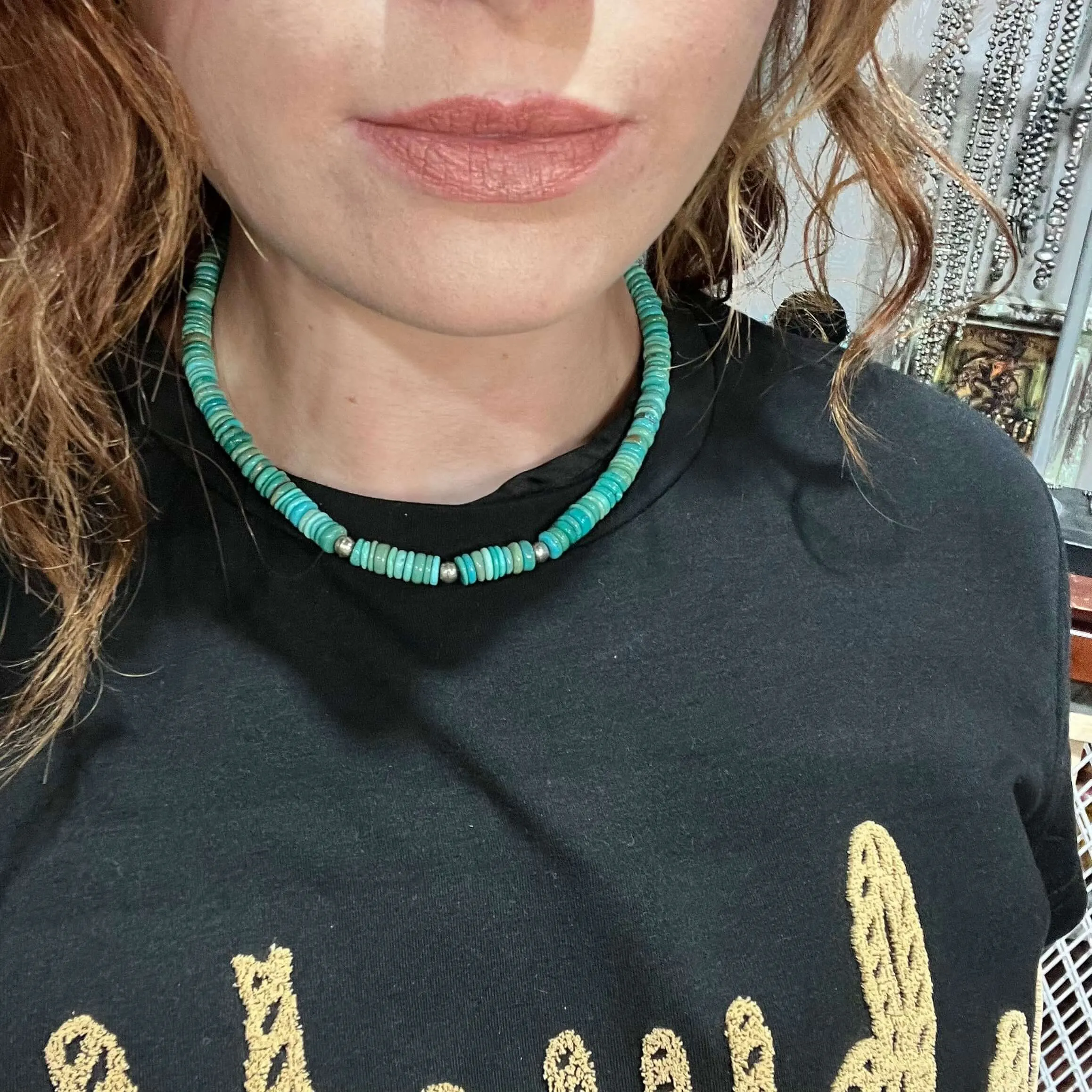 16 inch Rolled Turquoise Genuine Necklace