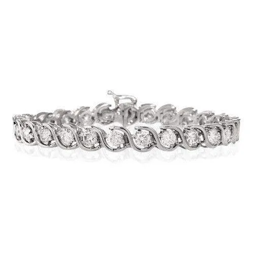 18ct White Gold & Diamond Bracelet - H1116