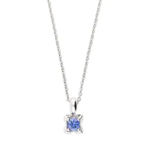 18ct white gold sapphire 0.40ct flower necklace