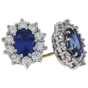 18ct yellow and white gold Sapphire and Diamond stud earrings