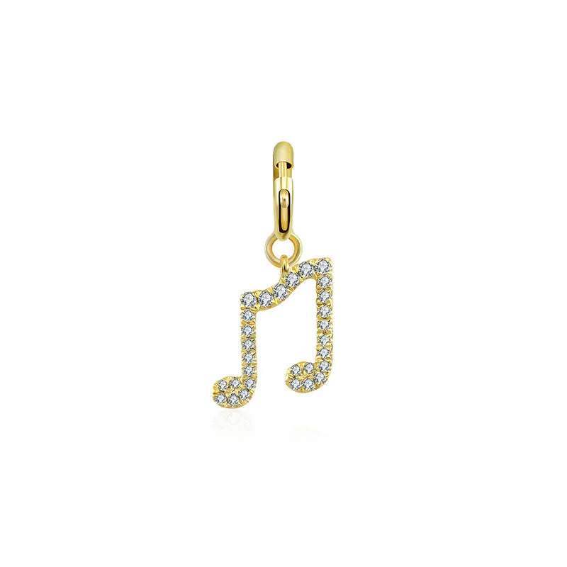 18k Gold Double Eighth Note Sign Diamond Charms