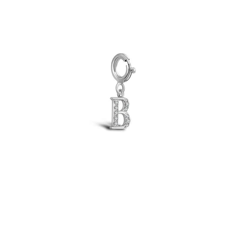 18k Gold Letter "B" Diamond Charms