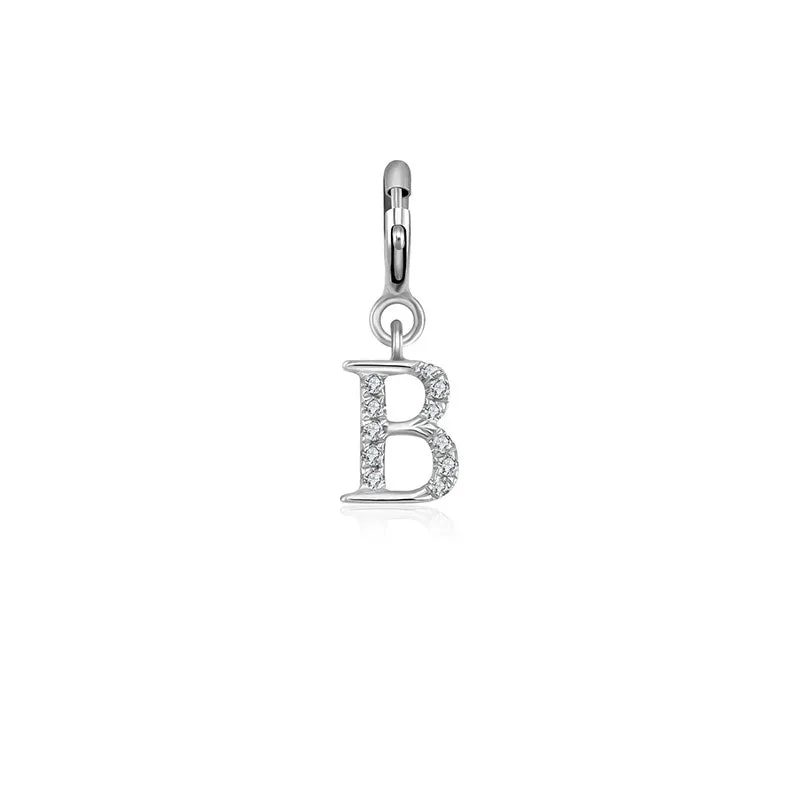 18k Gold Letter "B" Diamond Charms