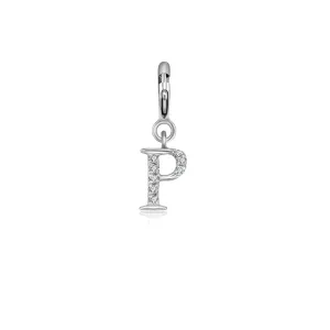 18k Gold Letter "P" Diamond Charms