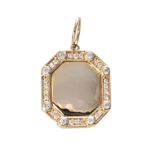 .23ct Diamond 14K Yellow Gold Rectangular Octagon Pendant