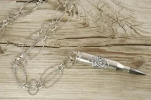 243 Filigree Nickel Bullet & Casing Necklace