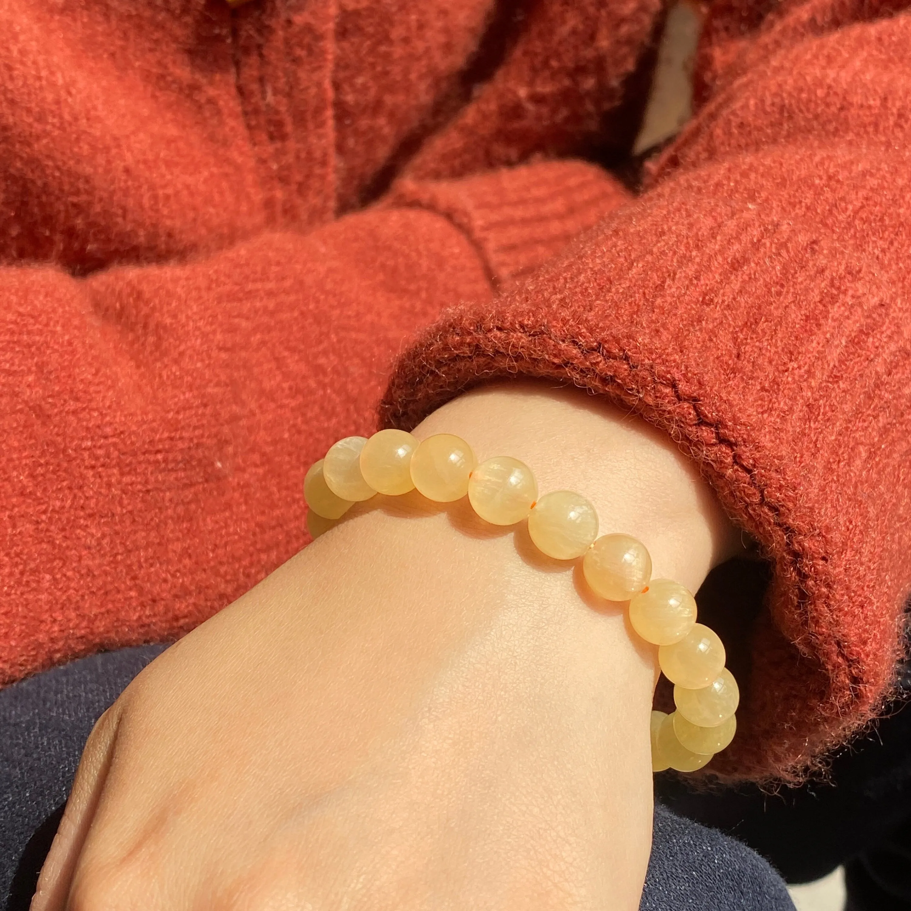 8mm/10mm Natural Yellow Calcite Bracelet, Crystal Bracelet, Beads for Jewelry Making DIY Bracelet