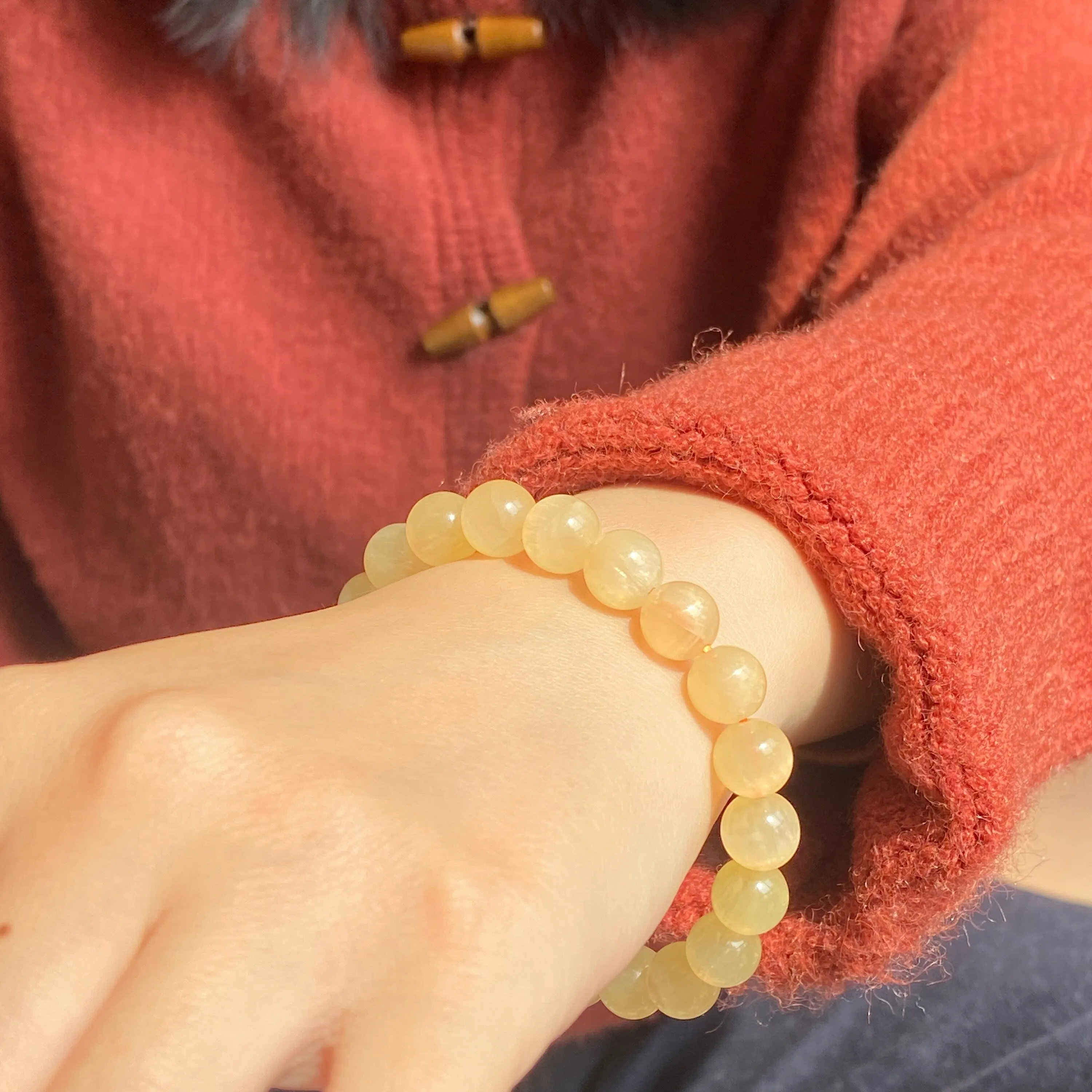 8mm/10mm Natural Yellow Calcite Bracelet, Crystal Bracelet, Beads for Jewelry Making DIY Bracelet