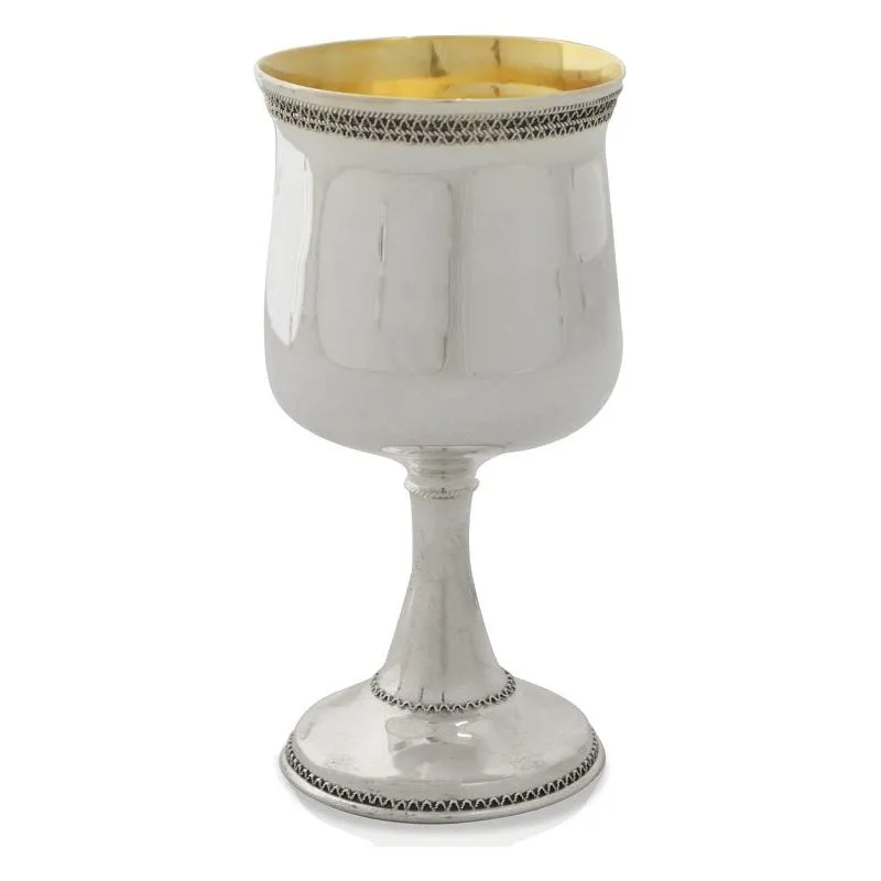 925 Sterling Silver Kiddush Cup Goblet "ELAD" 5.75" Made in Israel by NADAV