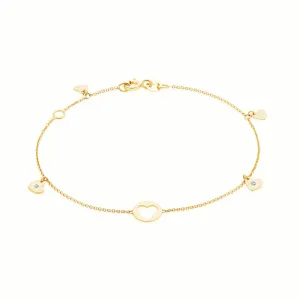 9ct Two Tone Gold  Diamond Set Bracelet