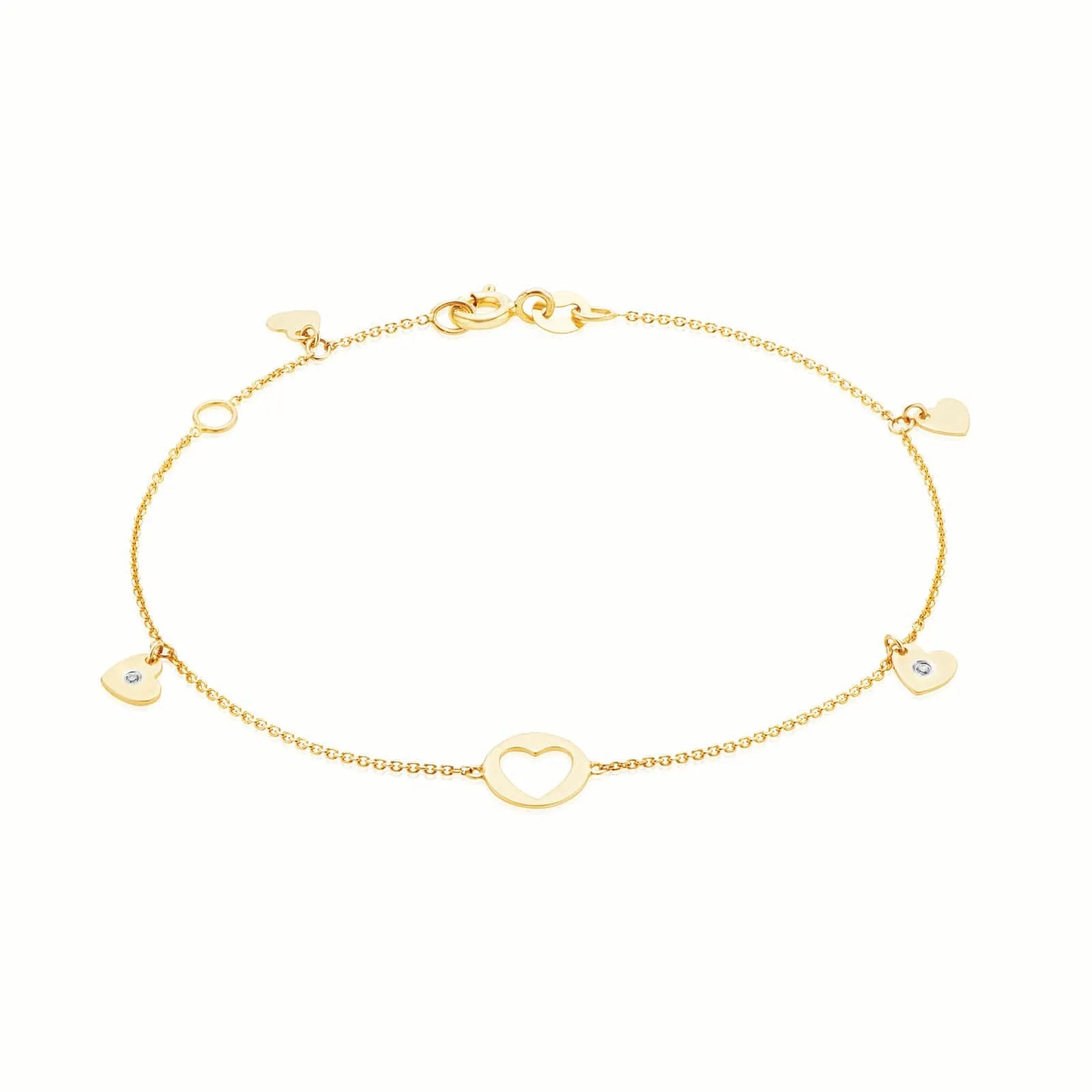 9ct Two Tone Gold  Diamond Set Bracelet