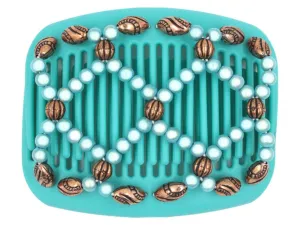 African Butterfly Hair Comb - Ndalena Turquoise 11