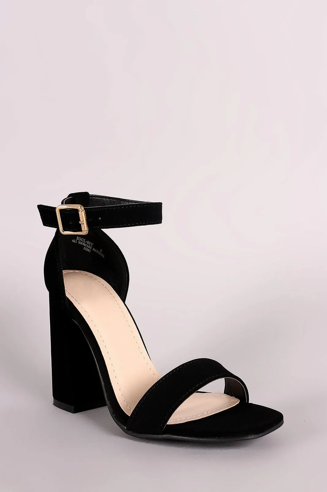 Aiko - Open Toe Single Band Ankle Cuff Chunky Heel