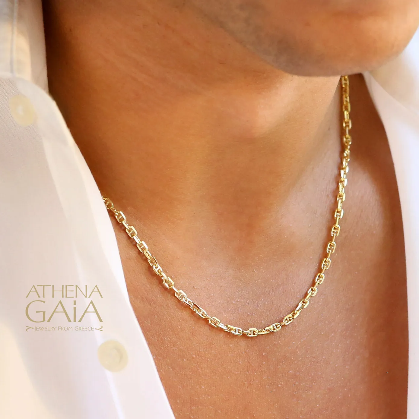 Al'Oro Theta Forzatina (Anchor) 18k Gold Chain