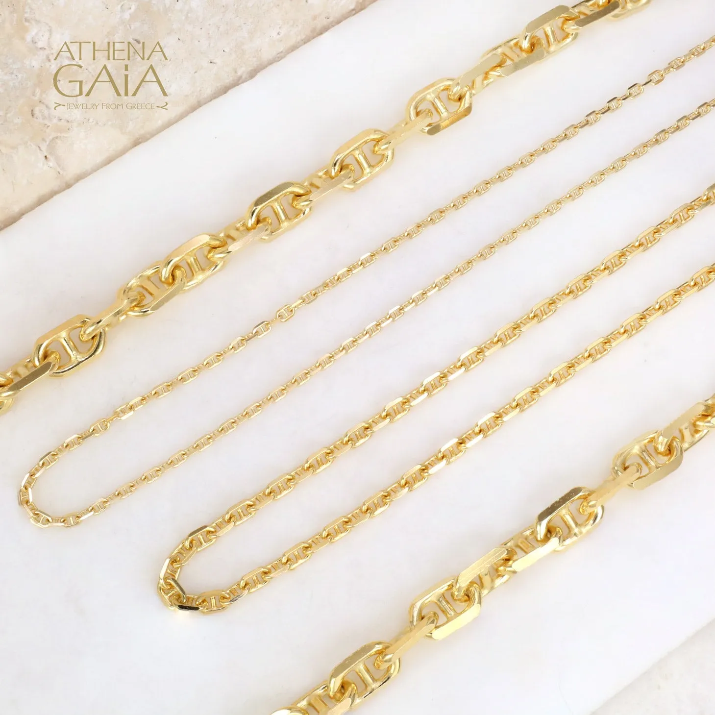 Al'Oro Theta Forzatina (Anchor) 18k Gold Chain