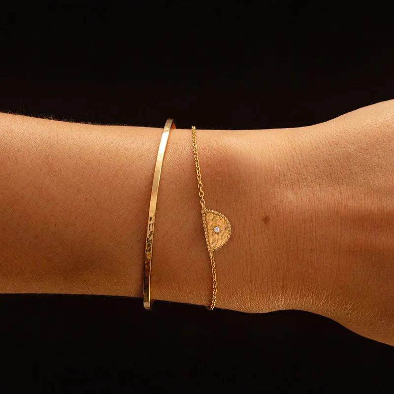 Amulet Bracelet, Diamond, 9kt Yellow Gold