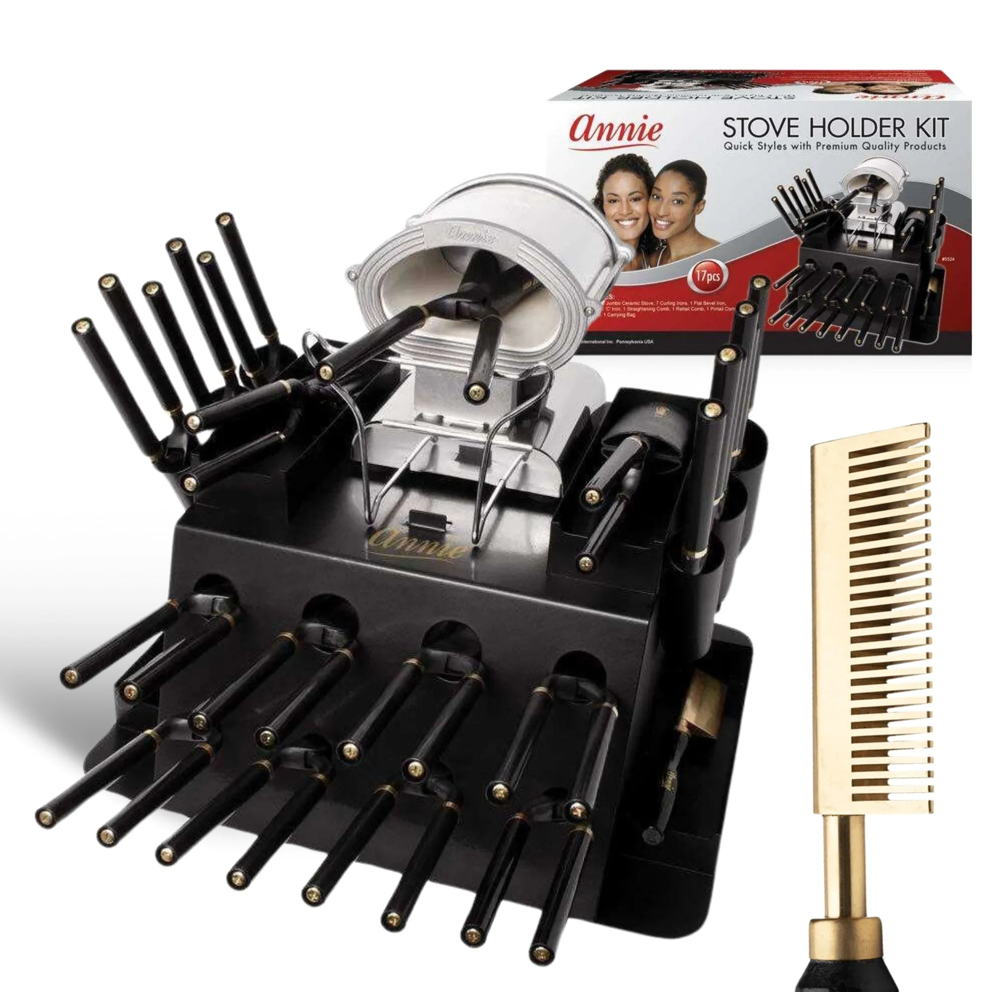 Annie Professional Thermal Curling Iron Holder Kit - Black