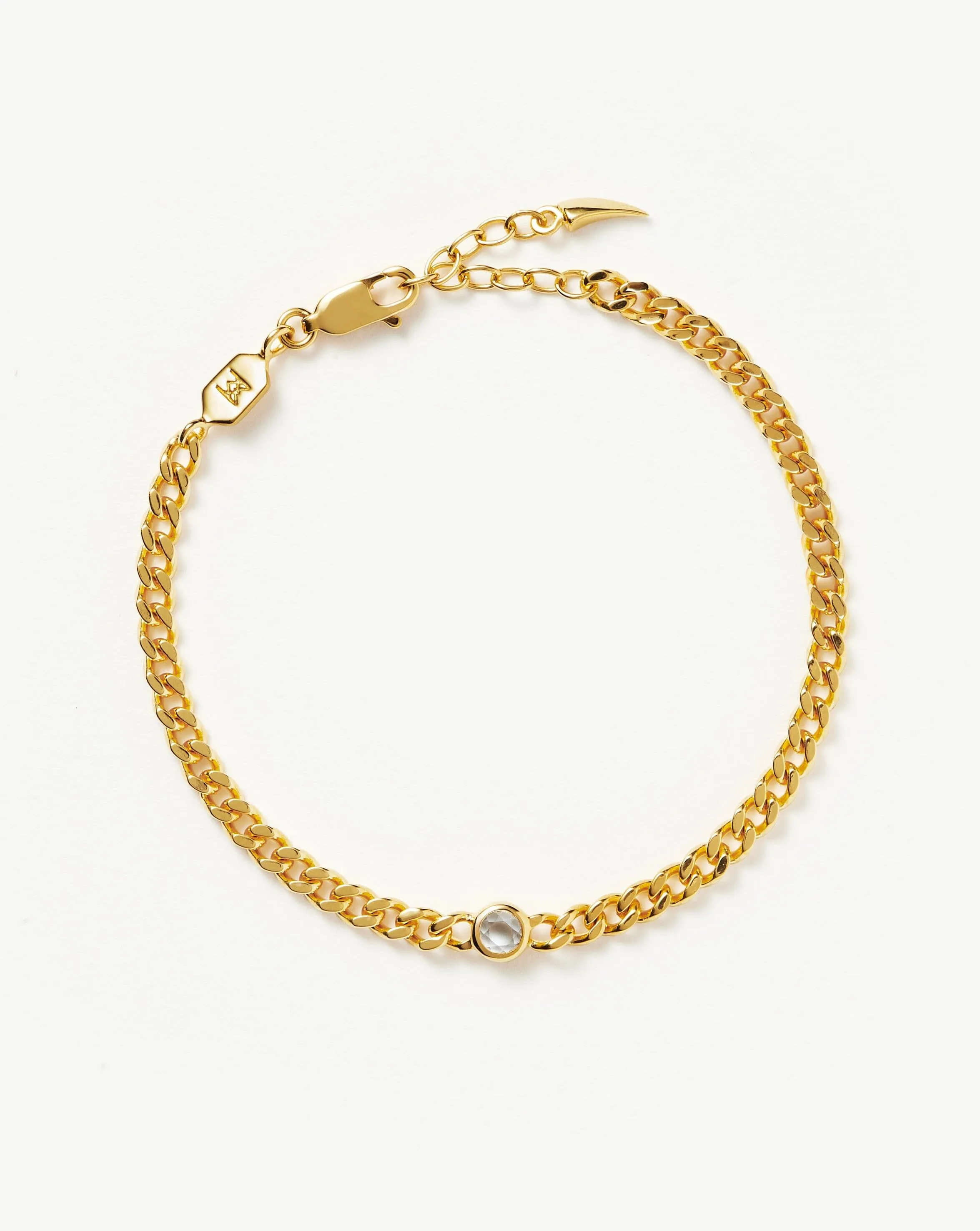 April Birthstone Chain Bracelet | 18k Gold Plated Vermeil/Crystal