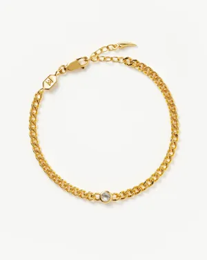 April Birthstone Chain Bracelet | 18k Gold Plated Vermeil/Crystal