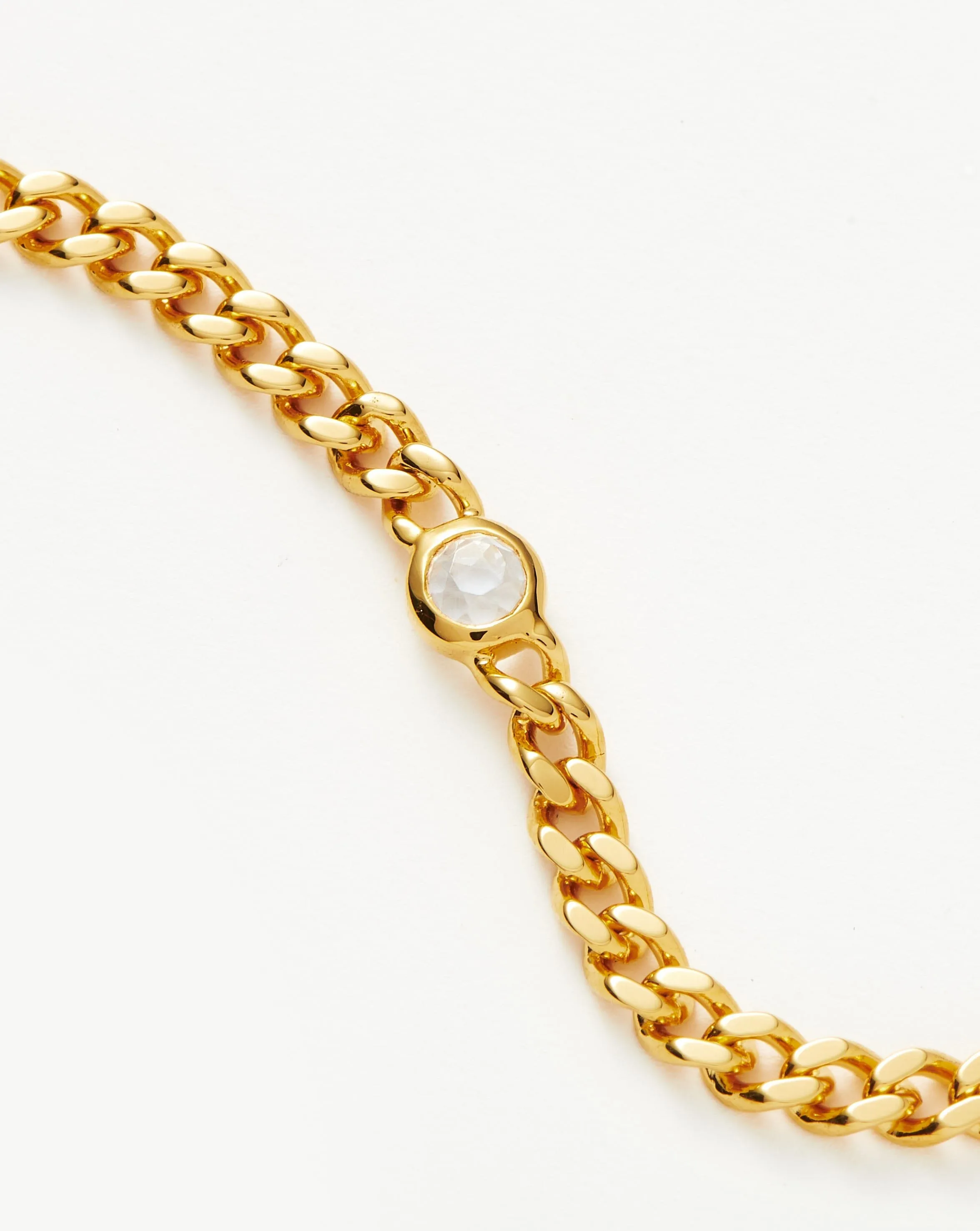 April Birthstone Chain Bracelet | 18k Gold Plated Vermeil/Crystal