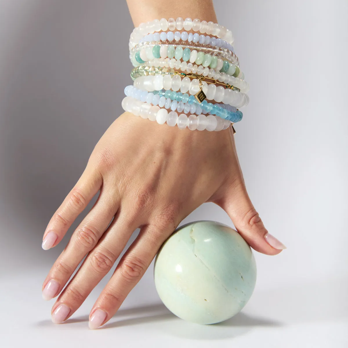 AQUAMARINE CANDY BEADS BRACELET