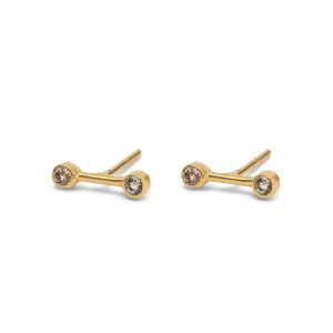 Ara Stud, White Topaz, Gold