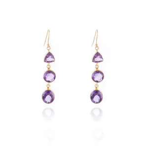 Athena Amethyst Earrings, Gold Vermeil