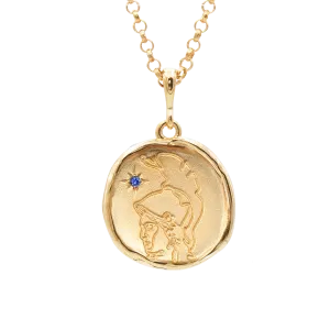 Athena Goddess of Courage Necklace with Sapphire