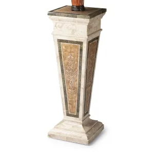 Augustus Etched Fossil Stone Pedestal in Assorted  6062070