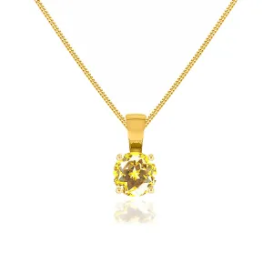 AURORA - Round Yellow Sapphire 18k Yellow Gold Solitaire Pendant