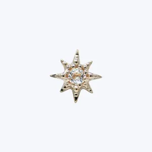 Aztec Micro Starburst Clear Topaz Stud