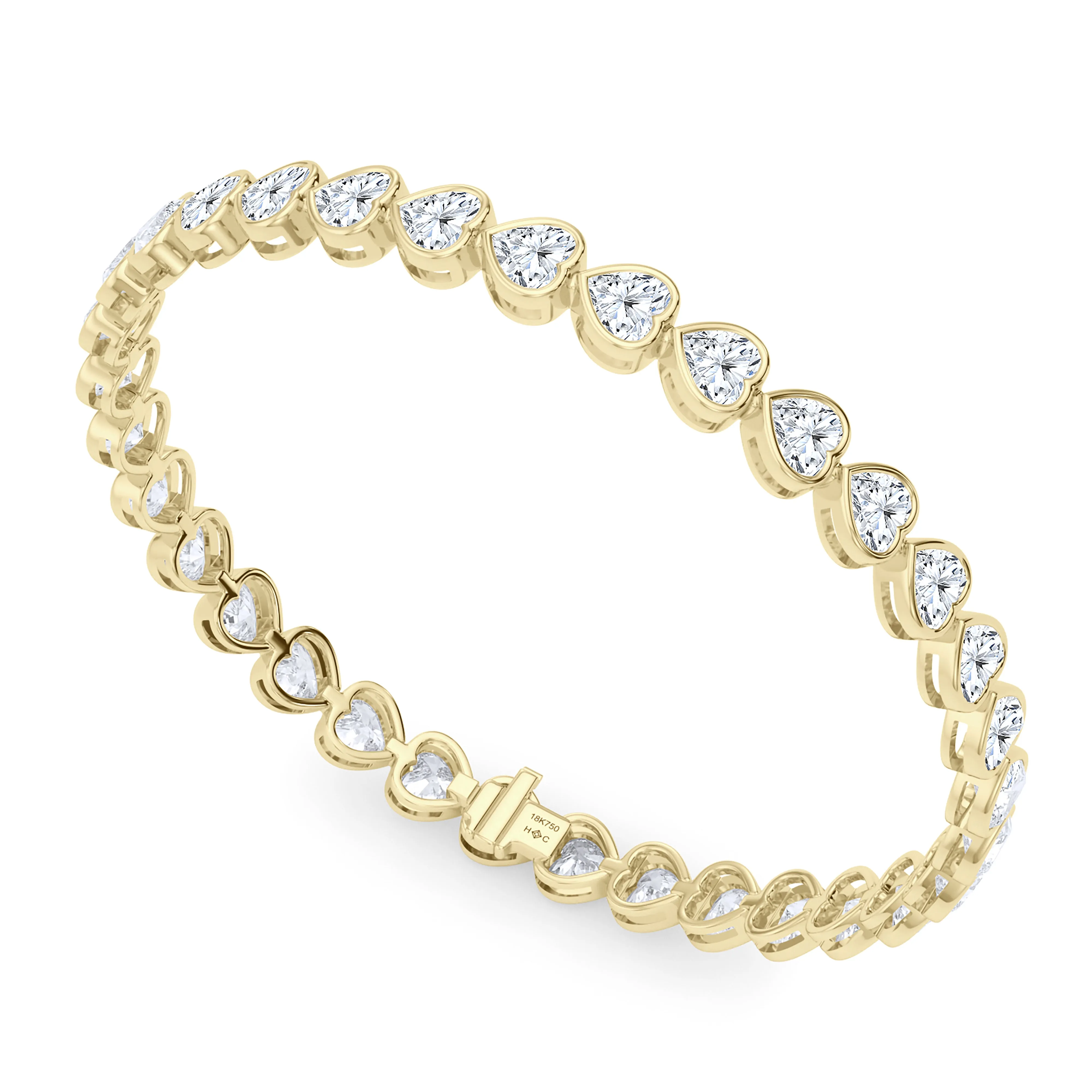 Bezel-Set Heart Diamond & Birthstone Bracelet