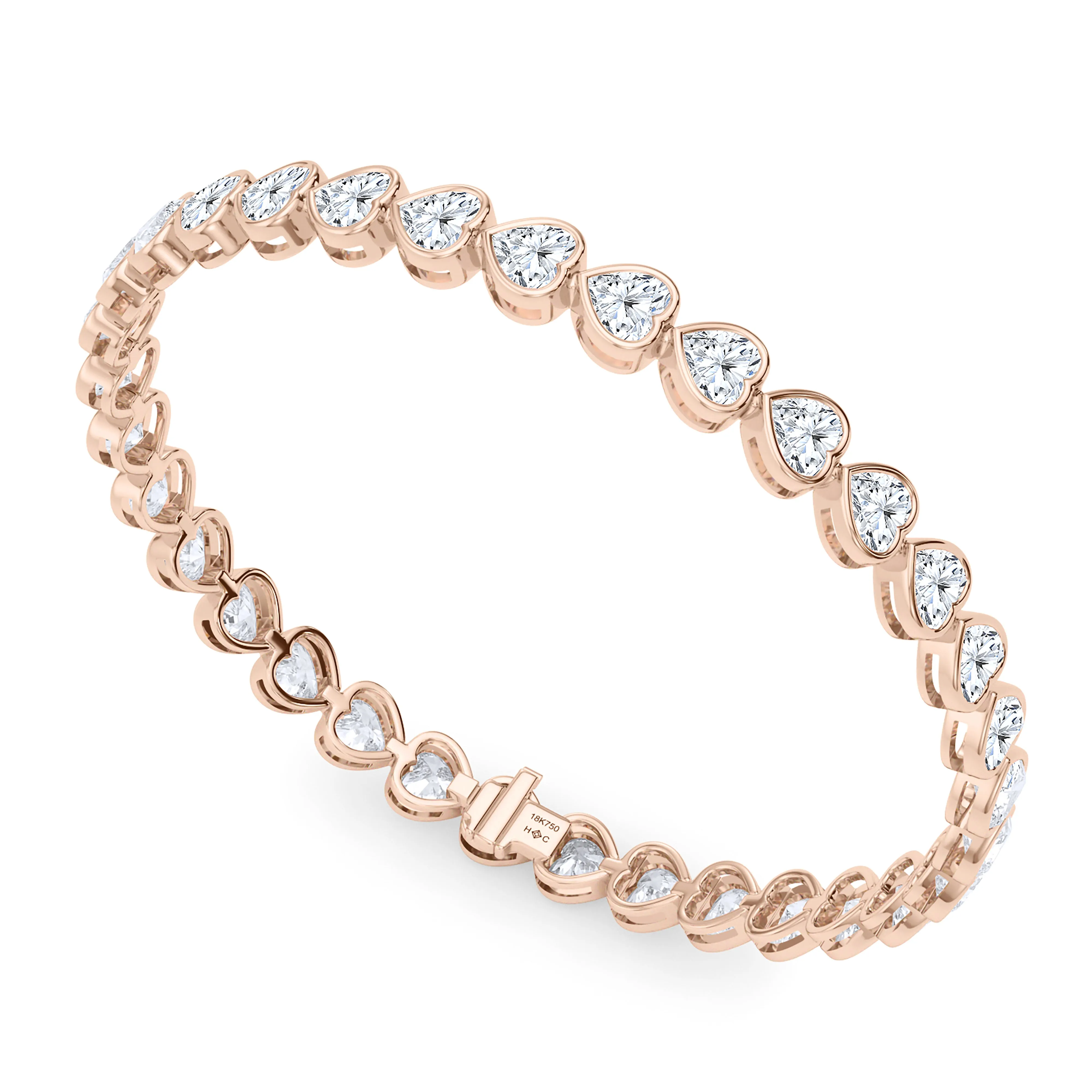 Bezel-Set Heart Diamond & Birthstone Bracelet