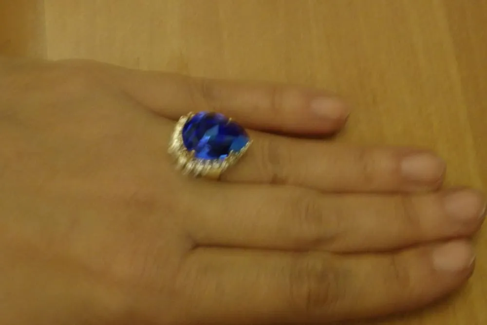 Blue and clear Rebeka ring