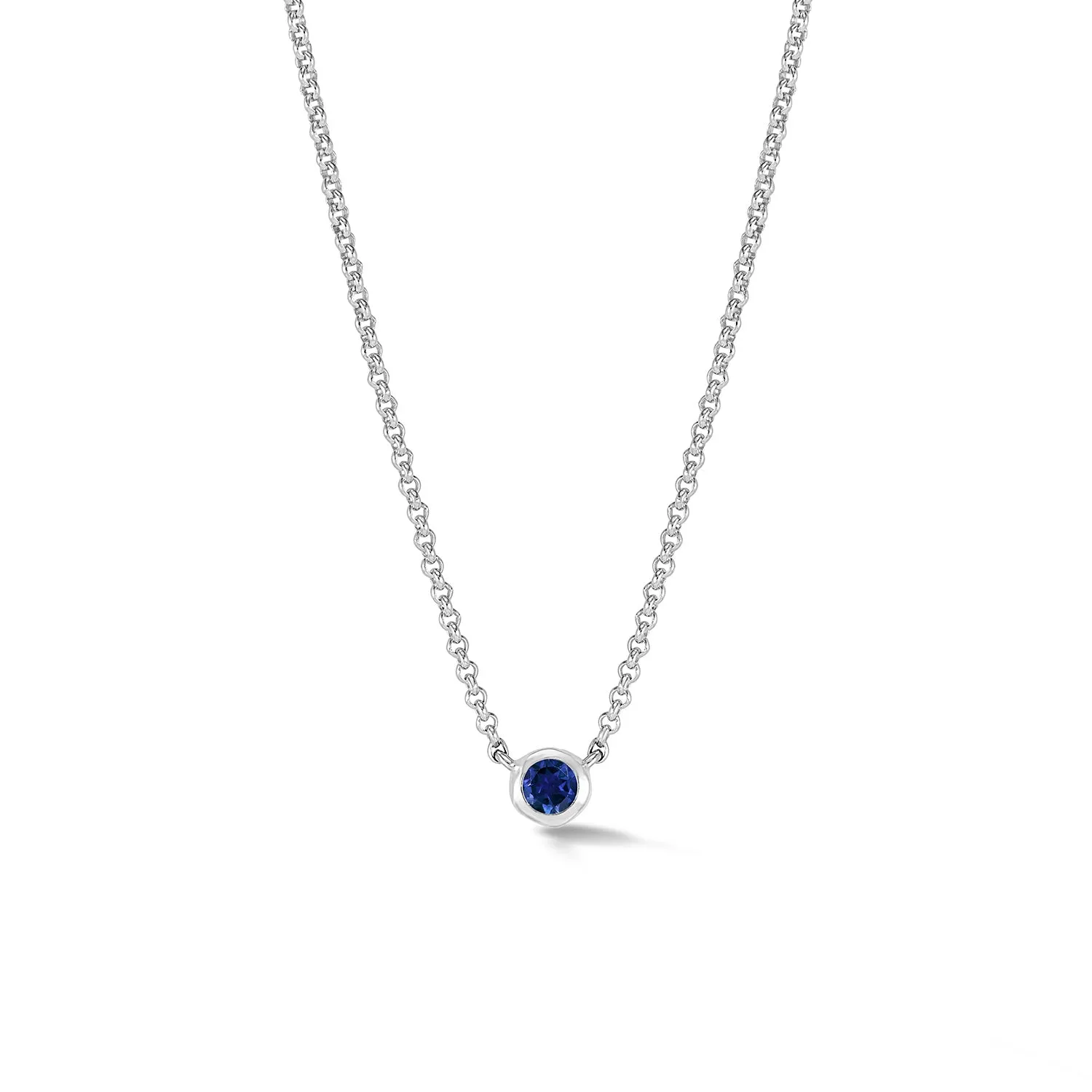 Blue Sapphire Round Dewdrop Pendant