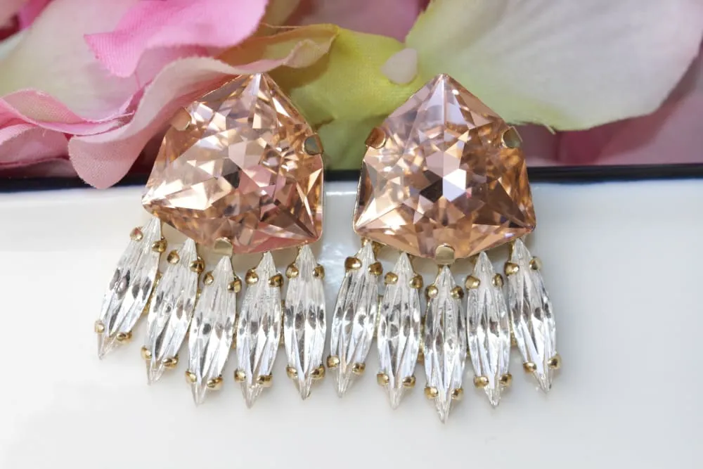 BLUSH WEDDING EARRINGS