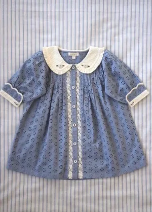 Bonjou "Madeleine" Blue English Embroidery Tunic