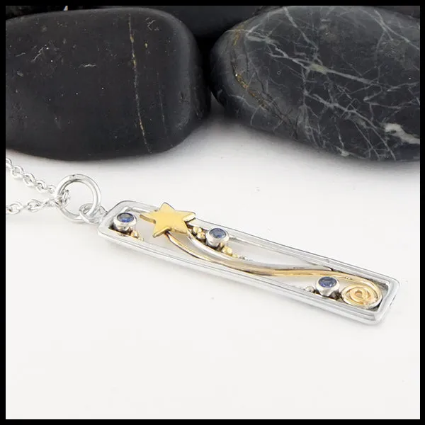 Ceylon Sapphire Shooting Star Pendant