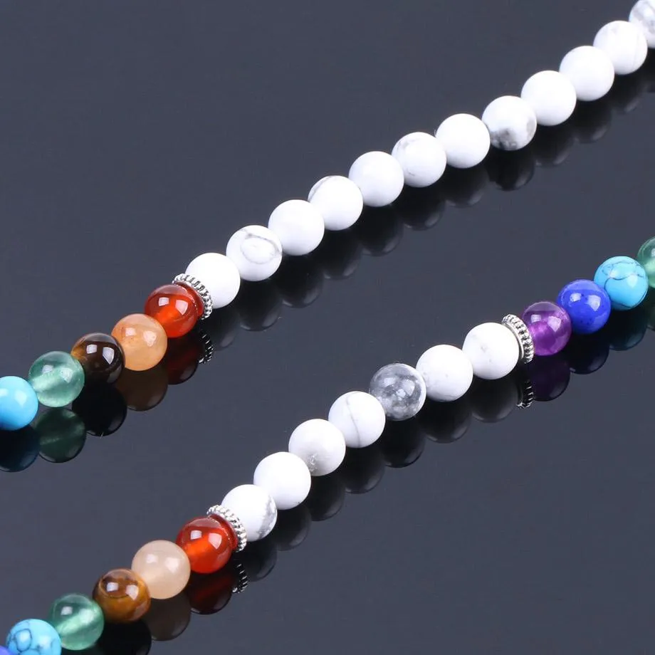 Chakra White Howlite 108 Mala Beads Bracelet