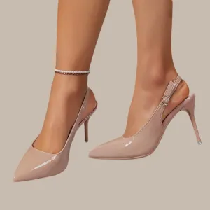 Classic Pointed Toe High Heels Buckle Strap